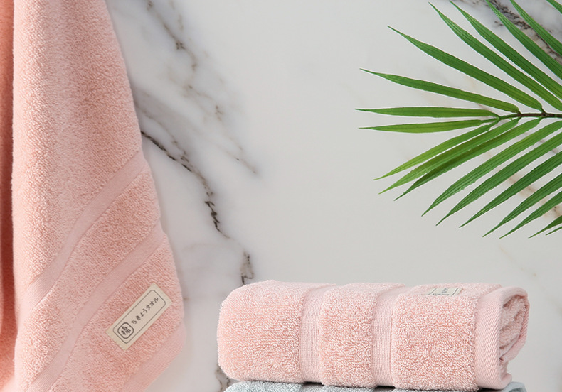 Tinglong cotton towels are plain, soft, absorbent, and available for adult home wedding gifts. Pure cotton towel stickers are in stock pic 1