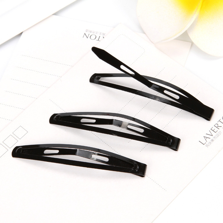 Wholesale of 12 Korean-style black BB clips, lacquered black bangs hair clips, 2-yuan street stall supply pic 5