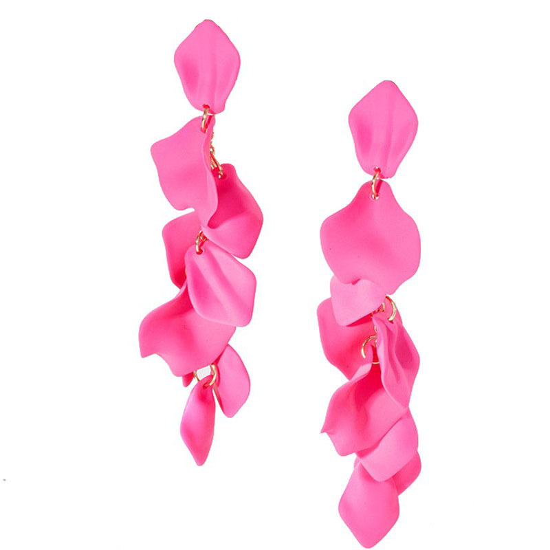 New cross-border earrings from Europe and America: Barbie pink best-selling set, rose red geometric versatile summer earrings for women with a vacation style pic 32