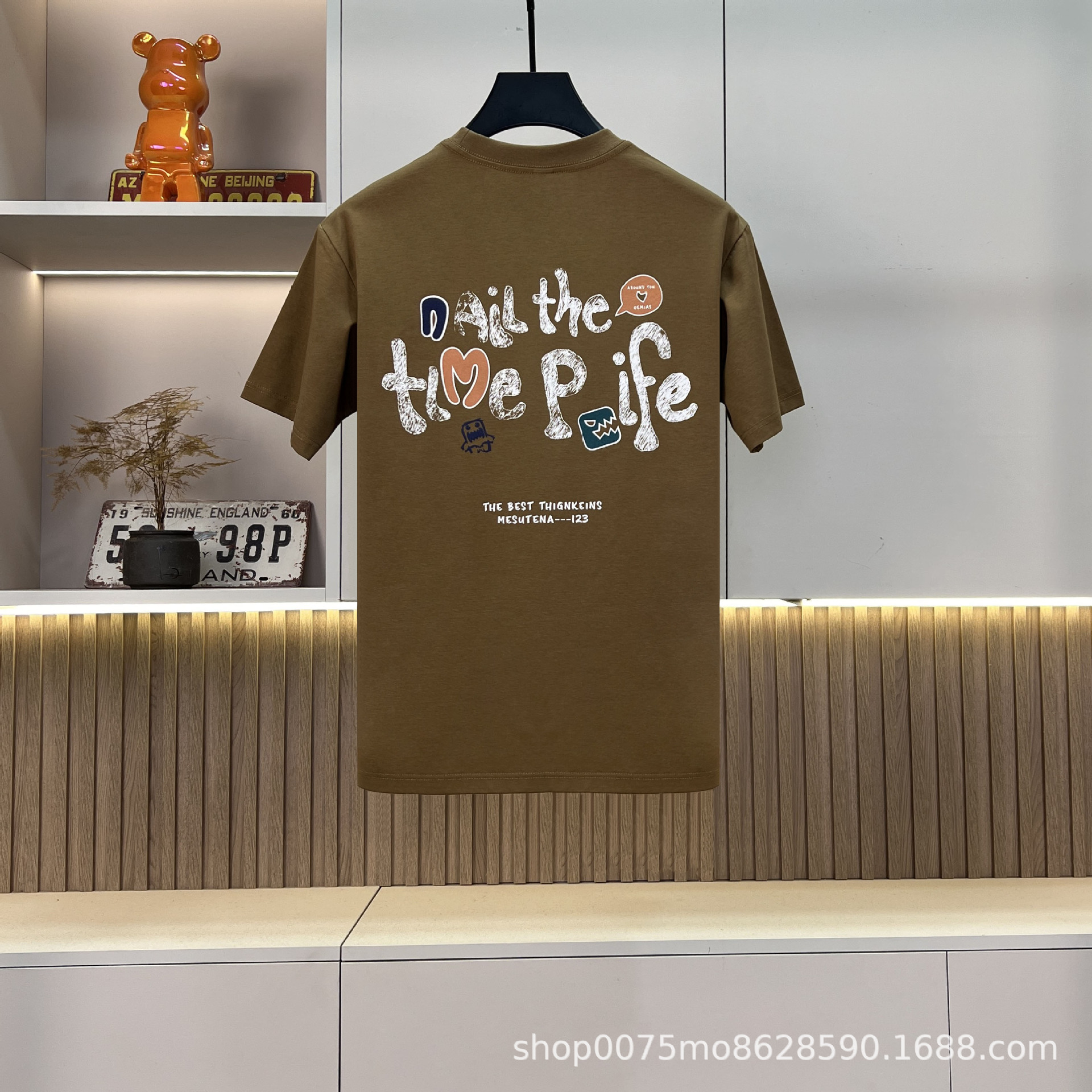 夏季新款短袖搞怪卡通印花工艺男士百搭修身圆领T恤【YH2029505】详情4