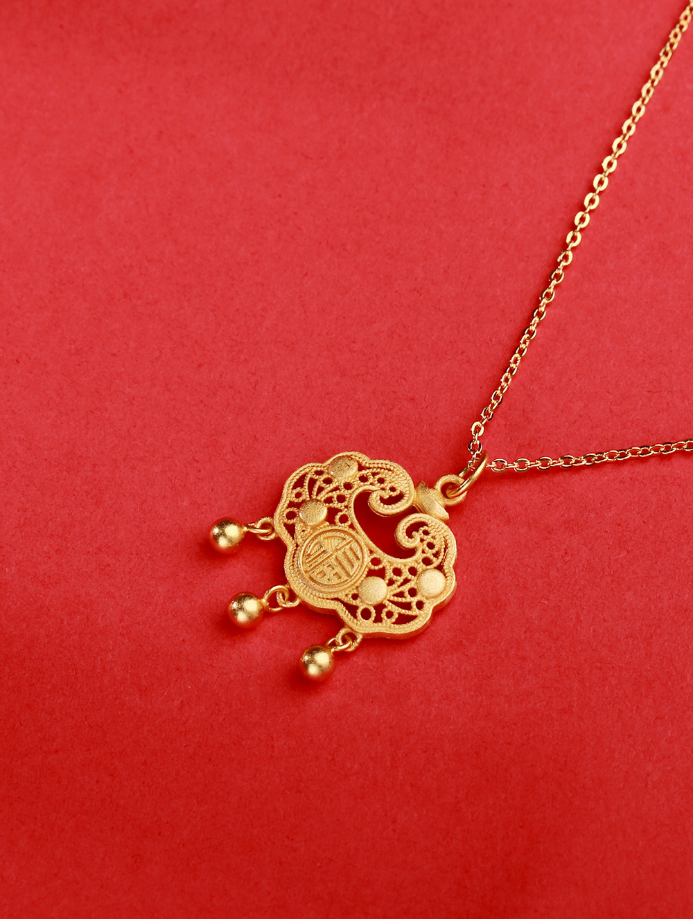 Wholesale of the popular Douyin S925 Silver Ruyi Xiangyun Peace Lock Necklace, a retro Chinese-style longevity lock chain pic 14