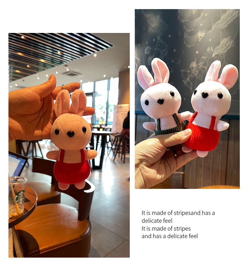 New Korean-style plush toy figurines with shoulder straps, cute rabbit pendants, keychains and schoolbag decorations are in stock pic 9