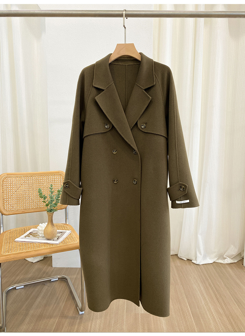 Q469 Dongdaemun Double-sided Cashmere Coat Korean version Autumn and Winter New Style Wool Tie suit collar woolen coat for women pic 72