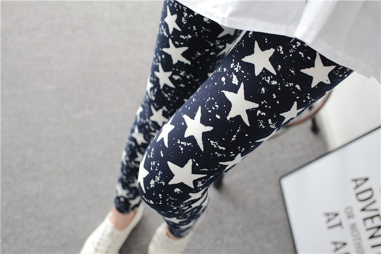 New spring dress, large-sized stretch, colorful star graffiti, personalized leggings for women pic 25