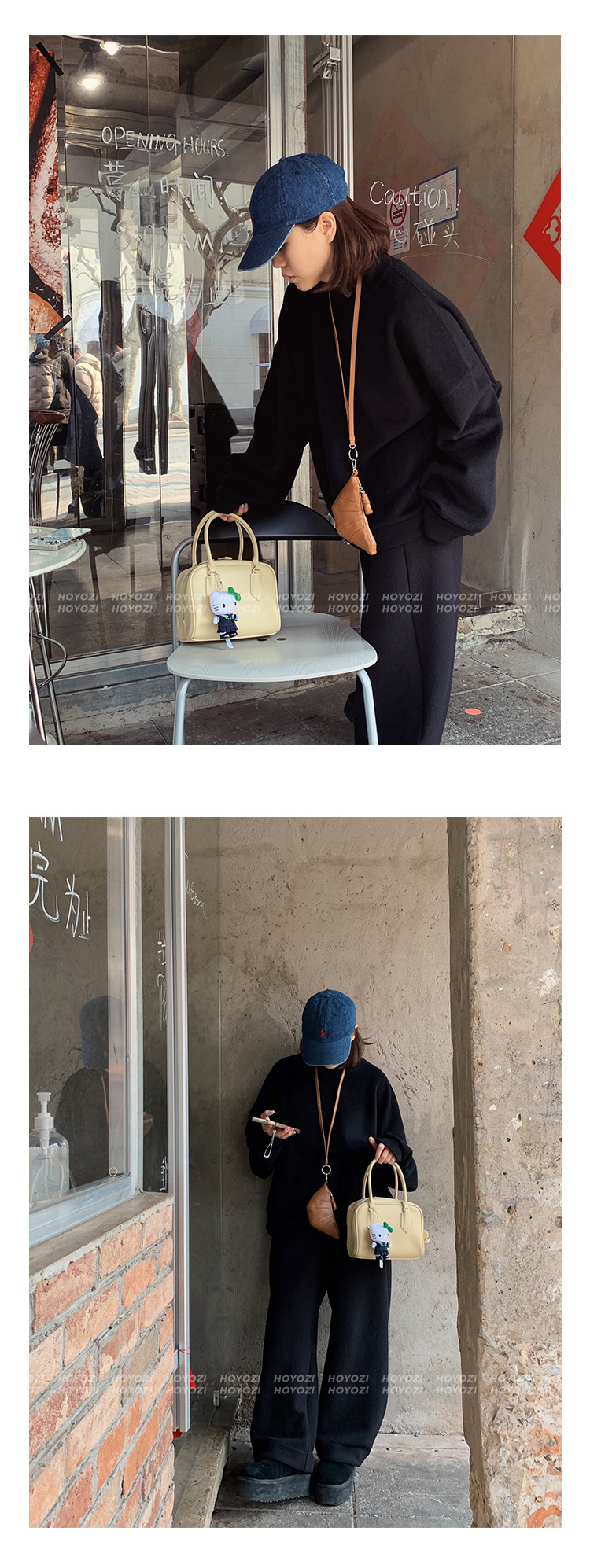 【小优家包包】PU超柔软皮牛角包零钱包卡包挂脖包包女款mini小包详情16