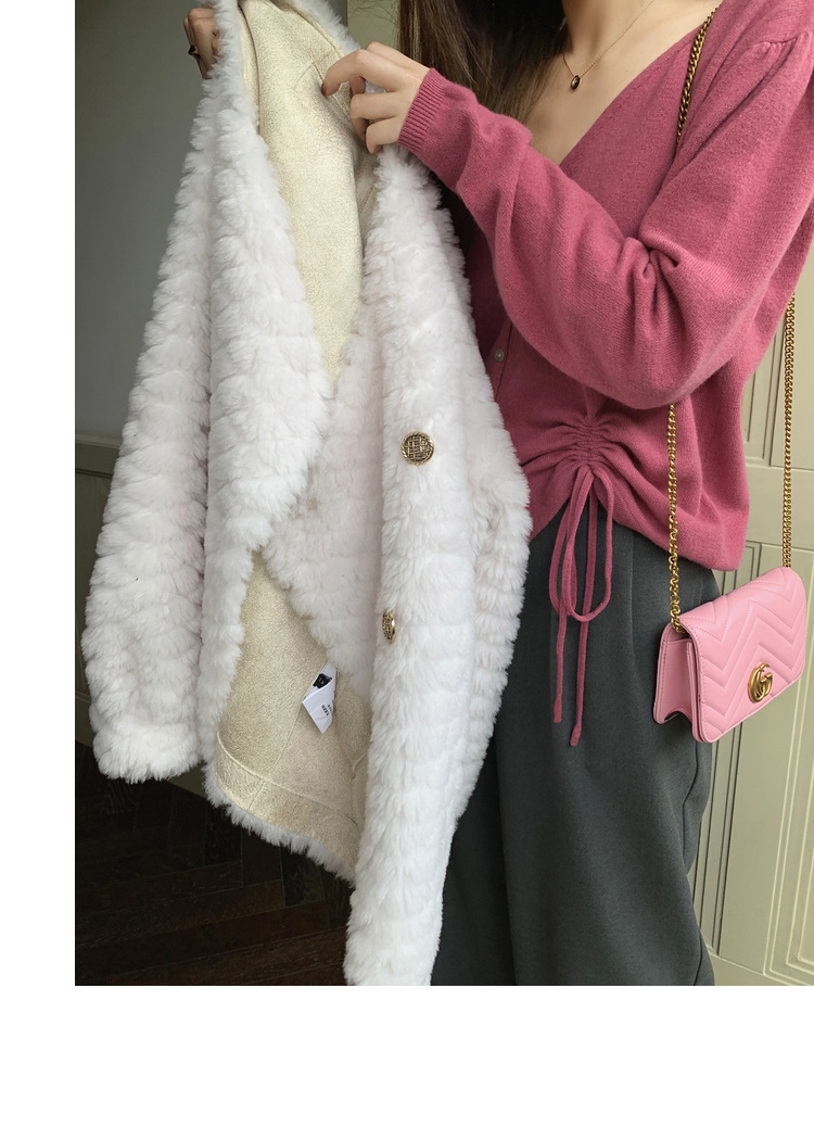 冬季新年羊羔毛皮草短款女网红羊剪绒布加迪全羊毛年轻短外套详情76