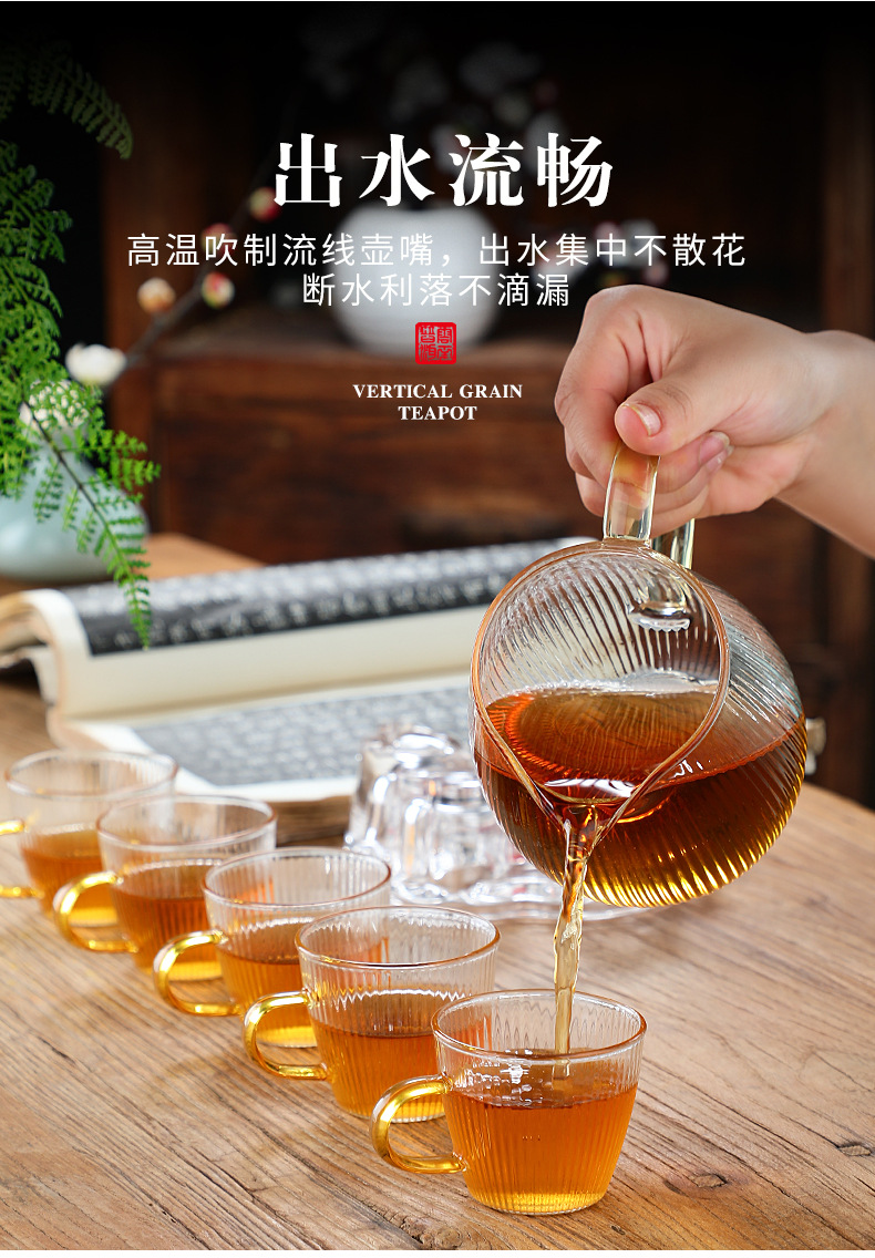 Glass teapot, heat-resistant brewing teapot, filter, high-temperature resistant boiling teapot, water bottle set, tea brewing utensils, flower tea boiling and health preservation teapot pic 7