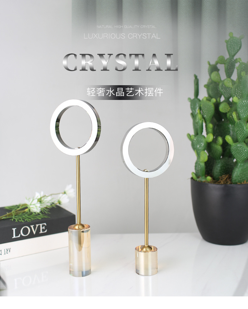 Crystal handicrafts, Nordic light luxury creative home living room entrance hall office desk soft decoration ornaments pic 19