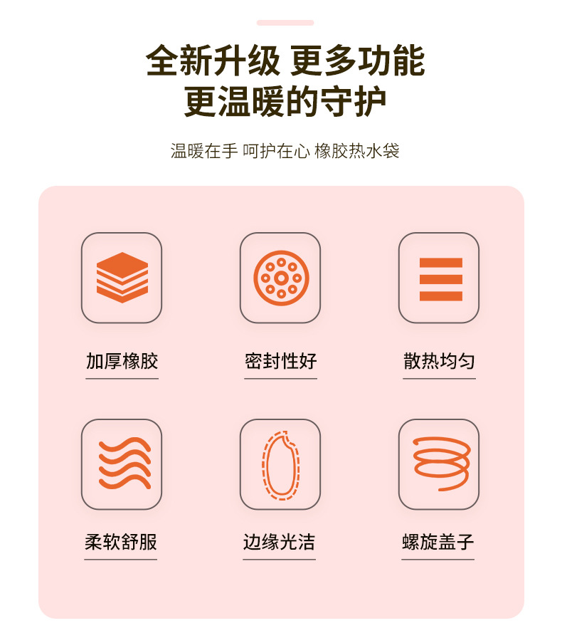 Wholesale of new winter hot water bags, explosion-proof rubber hot water bags for filling water, and student foot, stomach and hand warmers pic 4