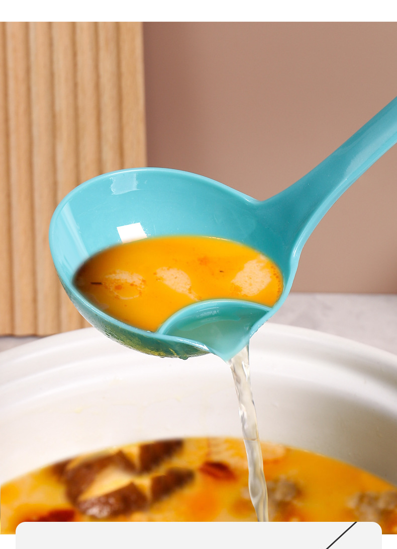 Oil strainer, a household oil-removing colander, hot pot separation spoon, tableware, long-handled oil strainer, oil-separating soup spoon pic 5