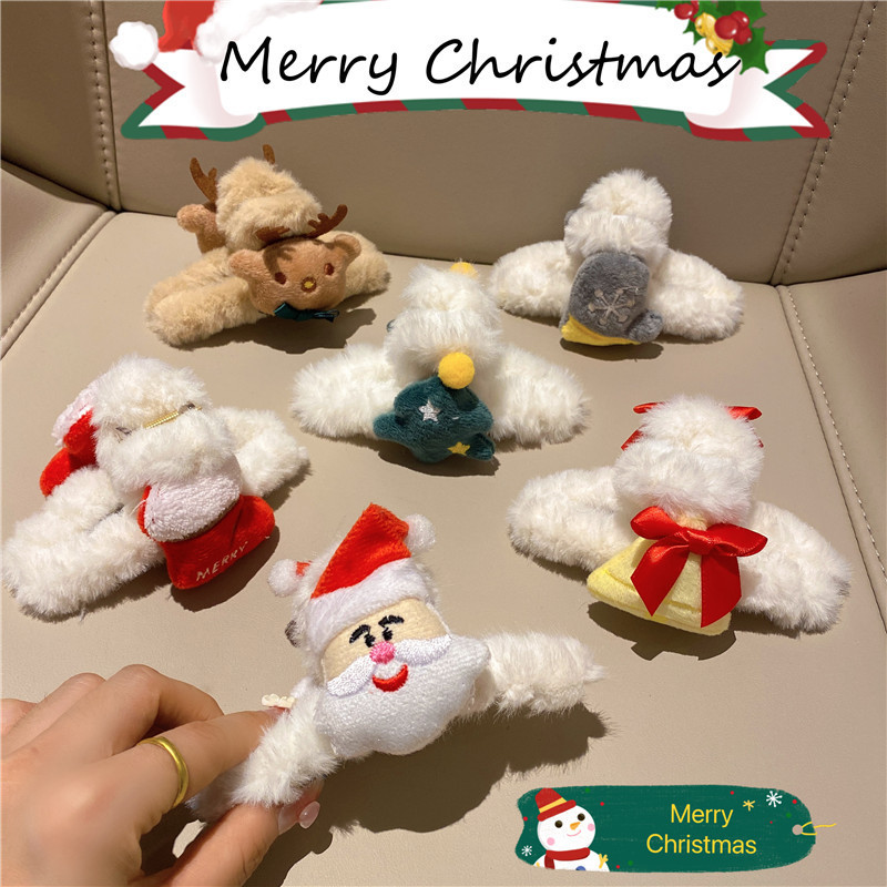 2023新款秋冬毛绒后脑勺发抓夹 网红毛绒可爱优雅鲨鱼夹发夹头饰详情8