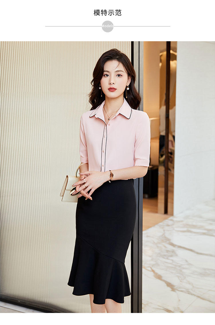 2025纯色衬衫女短袖春夏装通勤设计感小众宽松百搭衬衣职业正装详情6