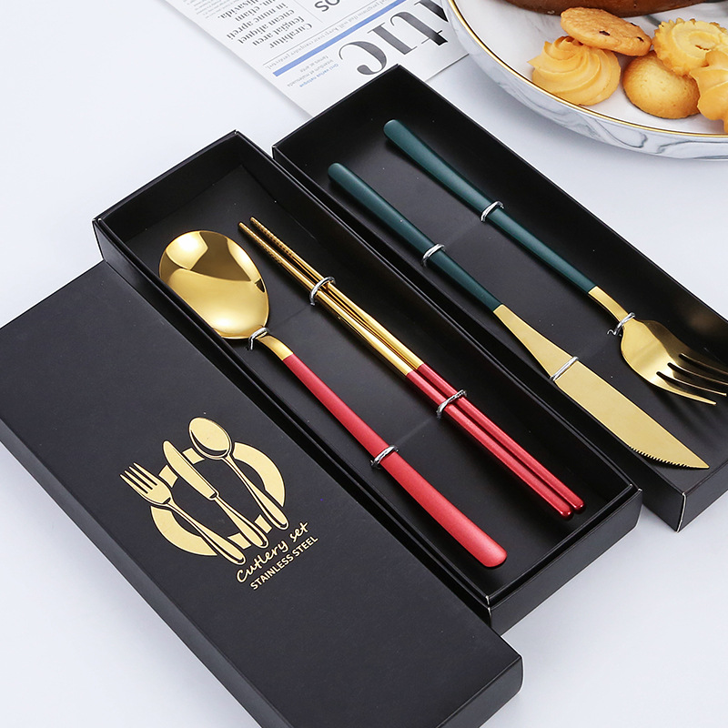 卡通不锈钢餐具勺子叉子创意陶瓷柄可爱儿童勺叉网红ins家用汤勺详情29