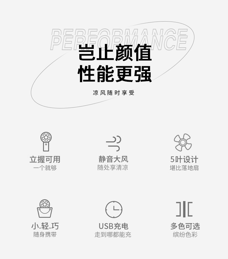 夏季便携充电风扇小巧可爱手持风扇USB充电风扇批发厂家高质量电扇学生办公小风扇详情2