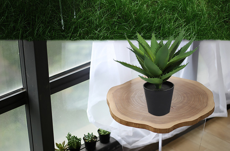 Artificial aloe vera potted plant, mini indoor decoration, artificial tree, artificial small green plant, Nordic artificial green plant ornament, reed pic 7