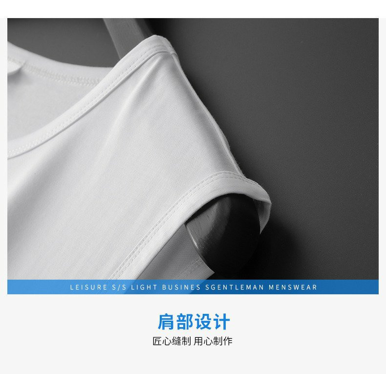 Ice Silk Modal sleeveless T-shirt for men, summer trendy brand pure cotton vest, fitness sports waistcoat, base layer shirt for men pic 17