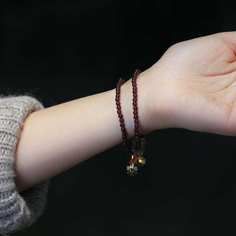 Wholesale of natural purple-toothed garnet, double-layer purple-toothed garnet, golden hair crystal, PI Xiu, and gold-swallowing beast ornaments pic 8