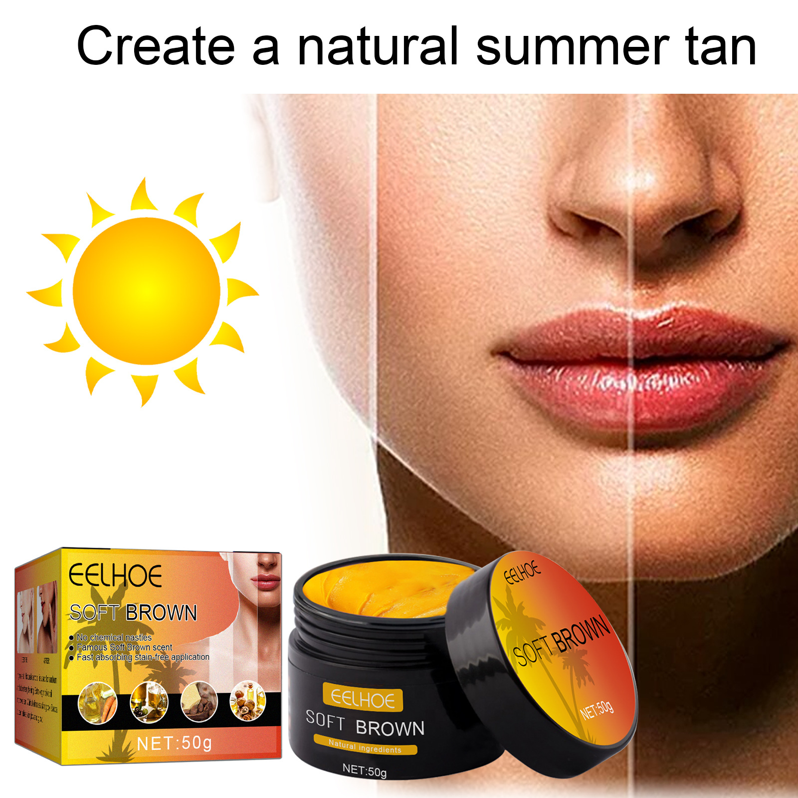 EELHOE Tanning and Post-Sun Repair Combo Wheat Skin Tone Body Tanning and Post-Sun Repair Cream Exclusively for export. Exclusively for export pic 31