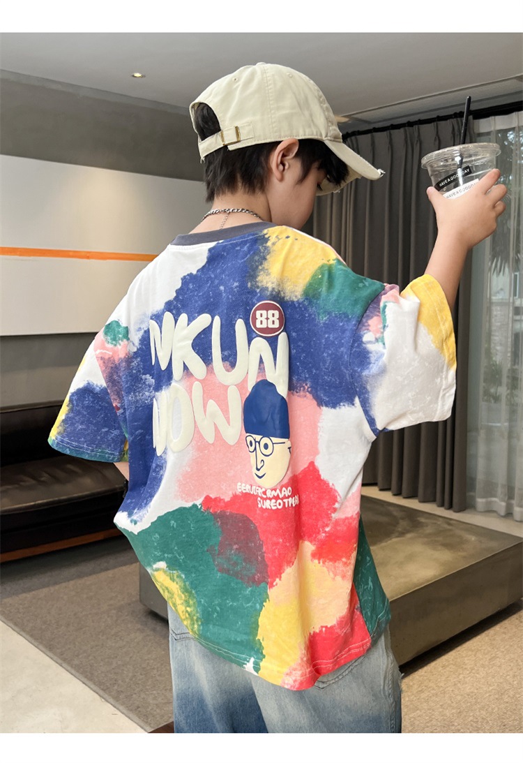 儿童装男童夏装T恤纯棉短袖2024新款中大童夏季男孩夏款潮牌上衣t详情10