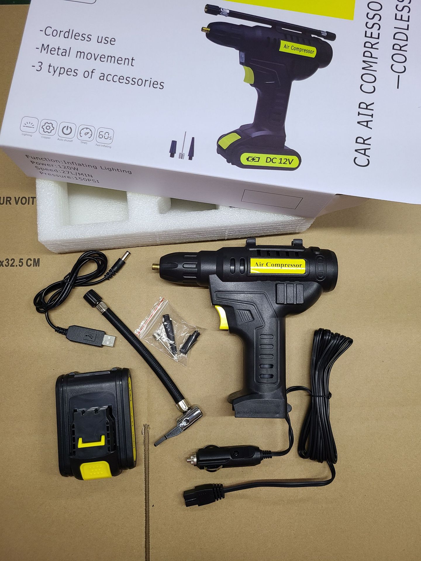 Xinyibang car air pump, wireless lithium battery electric tire air pump, air filling machine, air pump cylinder for automobiles pic 22