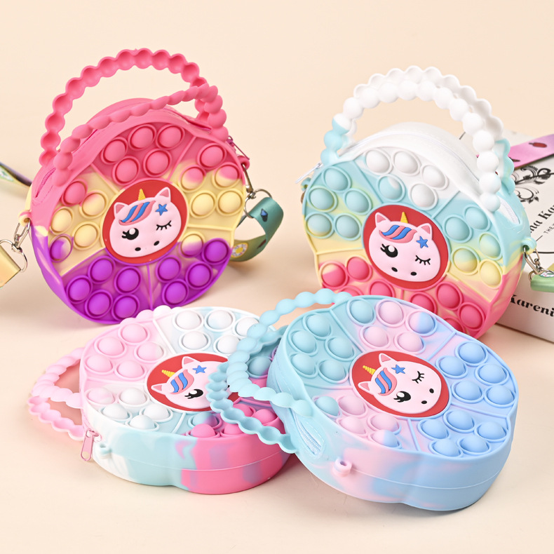 2023新款儿童花型手提单肩斜挎包卡通迷你可爱泡泡包硅胶手提零钱详情6