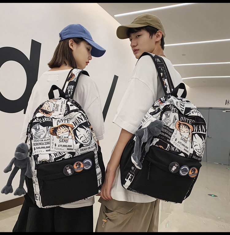 2023新款书包大容量时尚百搭双肩包初高中生情侣简约校园风双肩包详情14