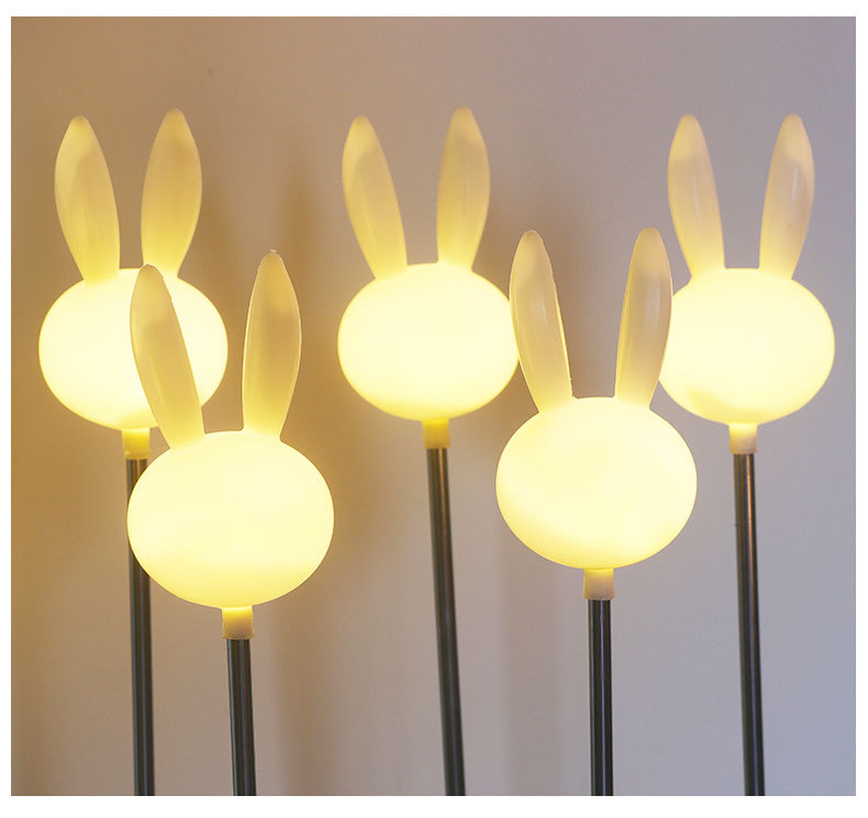 Rabbit animal-shaped reed lamp, outdoor landscape lamp, cute little white rabbit shaped lamp, beautiful Chen rabbit ear insert lamp pic 12
