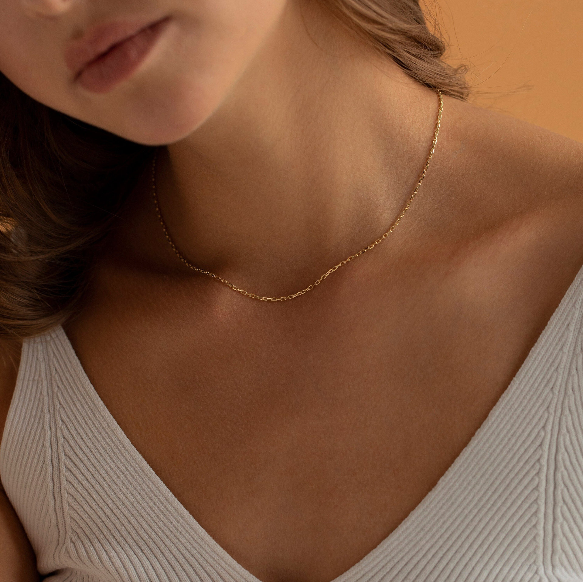European and American cross-border stainless steel simple and versatile 18k gold plain chain, blade chain, twist chain, box chain, diy jewelry chain pic 20