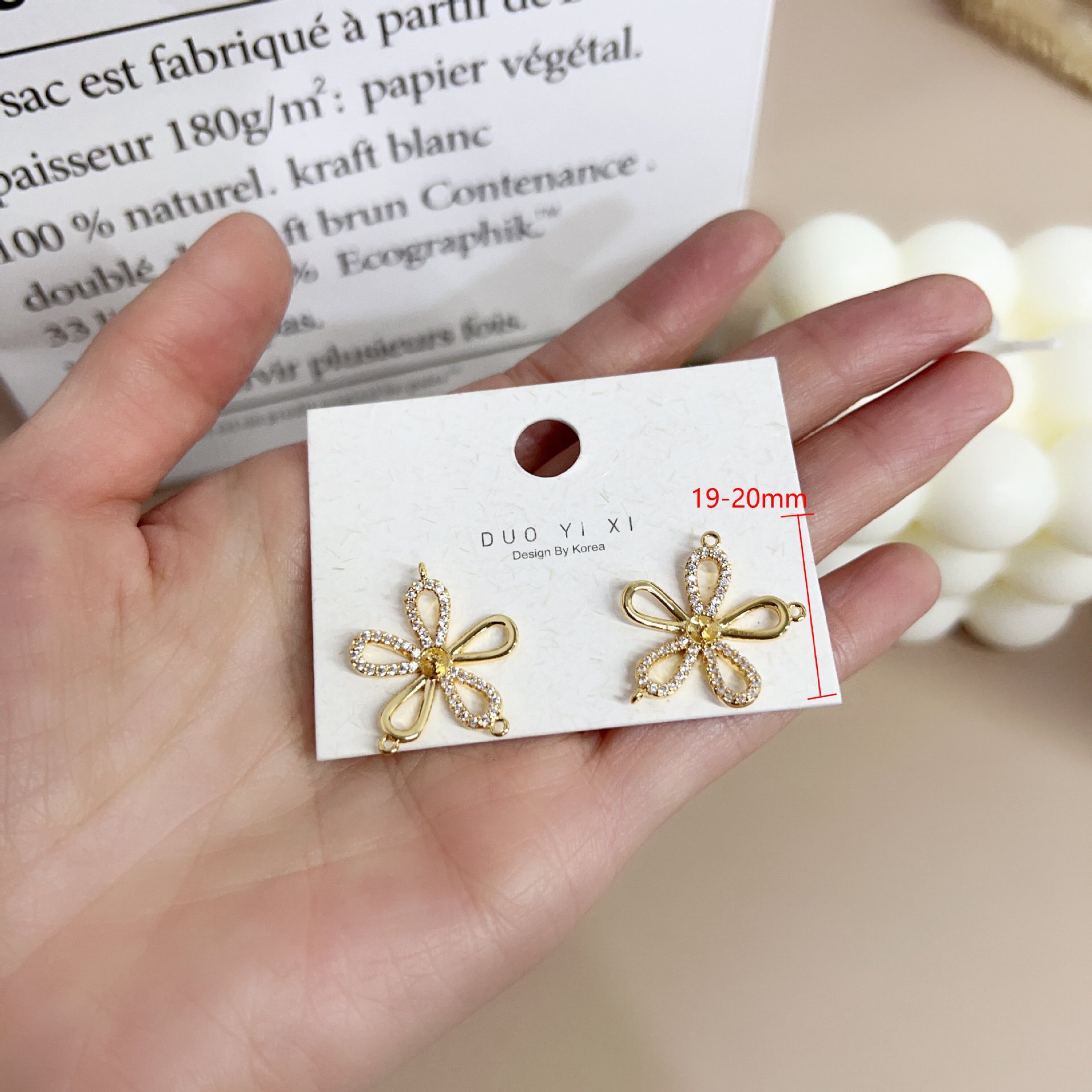 DIY hollowed-out small flower-inlaid zircon accessories, pearl empty stand multi-hanging accessories, bracelet, necklace jewelry accessories pic 9