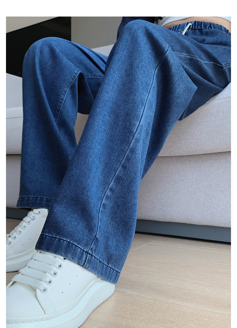 【天丝牛仔裤】2024春夏新款莱赛尔天丝棉牛仔直筒阔腿休闲女裤子详情30