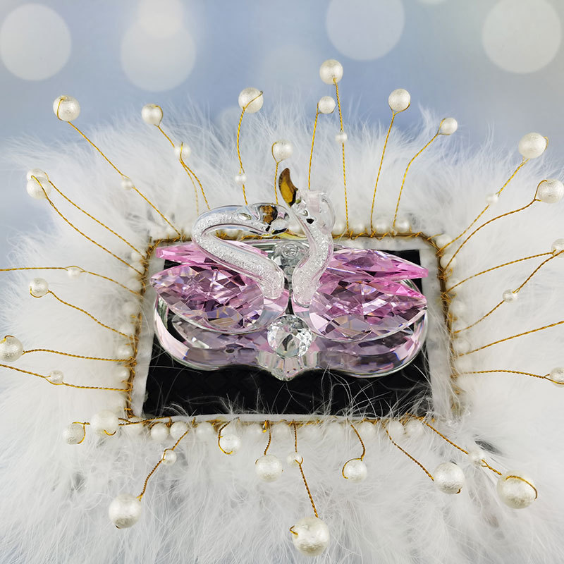 Crystal Swan Car Perfume Seat, heart-shaped romantic starry sky, brilliant pink swan, elegant and exquisite car decoration for ladies pic 6
