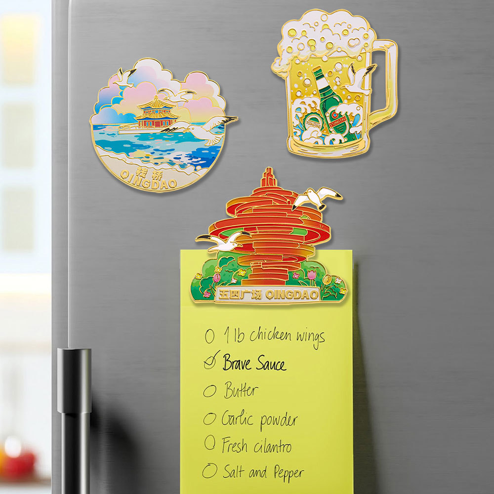 Qingdao cultural and creative refrigerator magnets, metal magnetic stickers, strong attraction, Qingdao Beer Festival, May 4th Square, Pier, tourist souvenirs pic 5