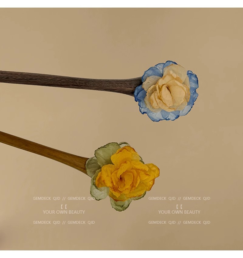 Dried flower hairpin, new Chinese-style high-end hairpin, wooden hairpin for women, ancient-style Hanfu headwear, Chinese-style walking hairpin pic 15