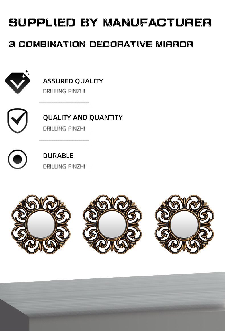 Factory-supplied European and American style background decorative flower-shaped fashionable and creative living room wall-mounted mirrors pic 2