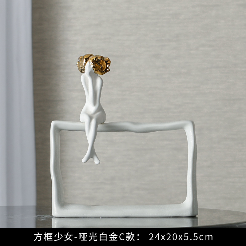 chinagoods modern character photo frame ornaments, entrance TV cabinet, wine cabinet, art handicrafts, simple and creative home decoration for the living room pic 8