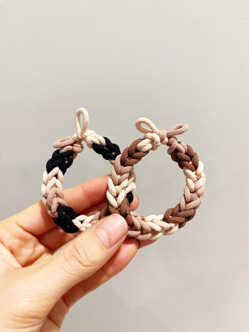 小清新手工编织彩色头绳女扎马尾皮筋高弹力发圈简约粗皮筋发圈详情5