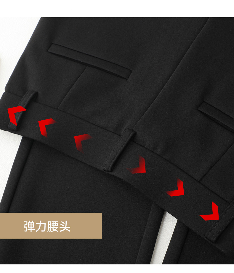 直筒法棍裤休闲裤女松紧腰2024夏季薄款锦棉弹力显瘦九分裤烟管裤详情10