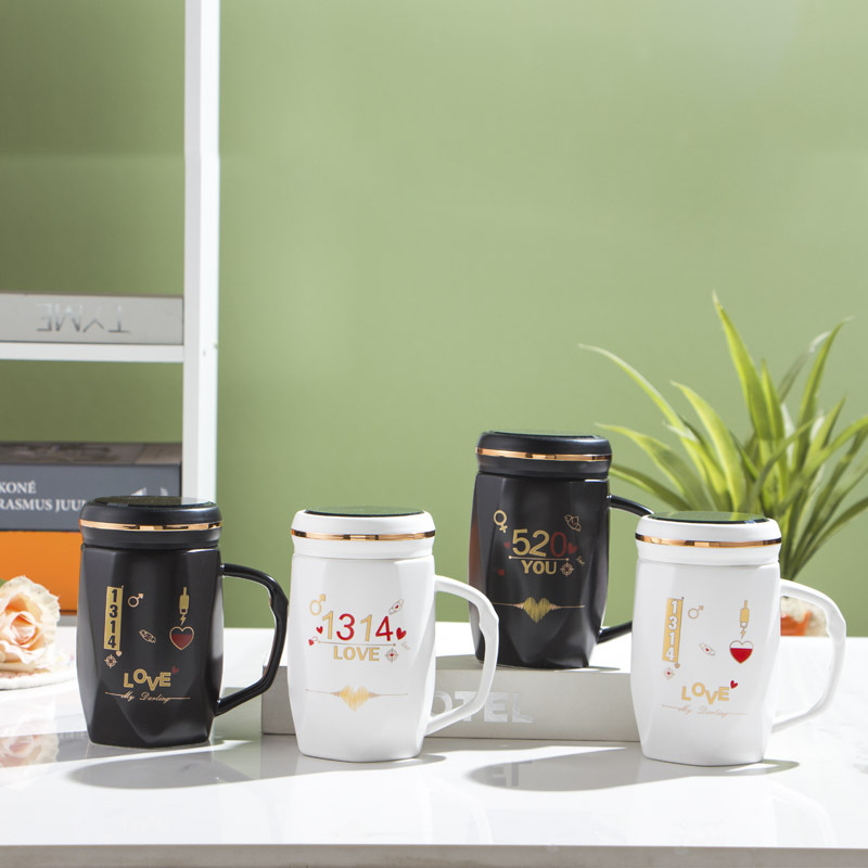 情人节陶瓷杯创意数字520情侣杯1314对杯男女朋友礼物七夕礼品带盖带柄勺套装高档礼盒支持做客logo工厂直供详情1