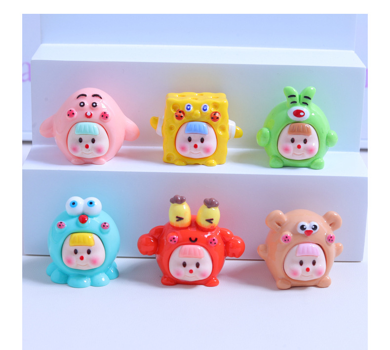 立体海洋妹diy奶油胶打孔自制手机壳水杯贴发夹蝴蝶结树脂配件详情12