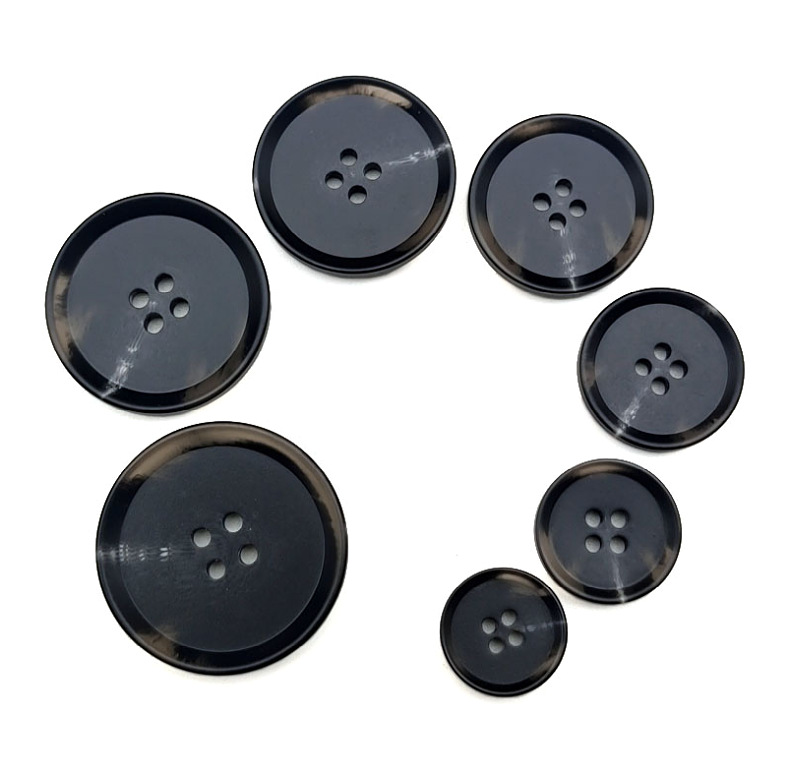 现货批发树脂纽扣西装衣服大衣扣咖色花纹扣子仿牛角扣裤扣白花扣详情12