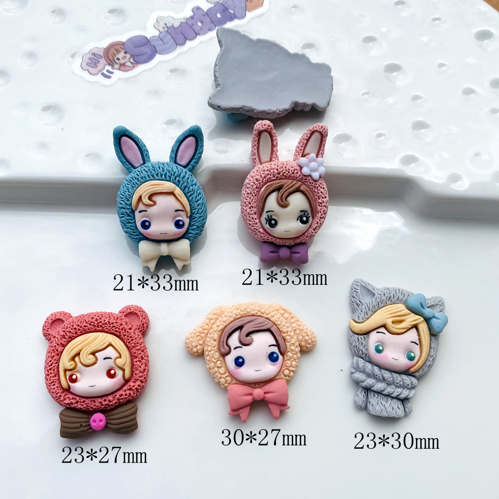 树脂配件批发diy配件手工材料鞋扣帽子手机壳配饰亮面糖果兔子详情12