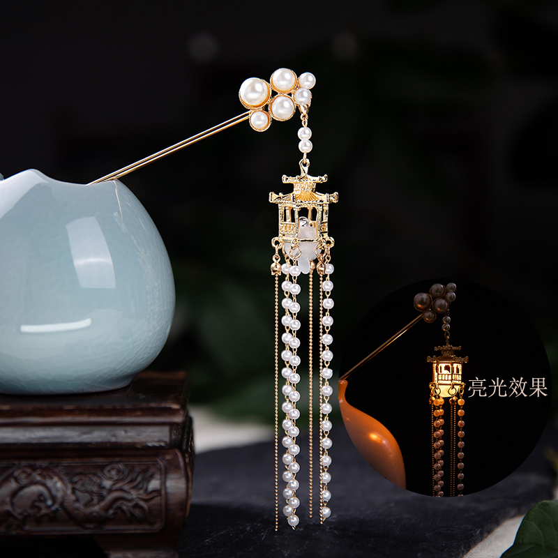 复古流苏宫灯发簪感发光簪子女古风头饰汉服发饰新鲜出炉百搭簪子详情19