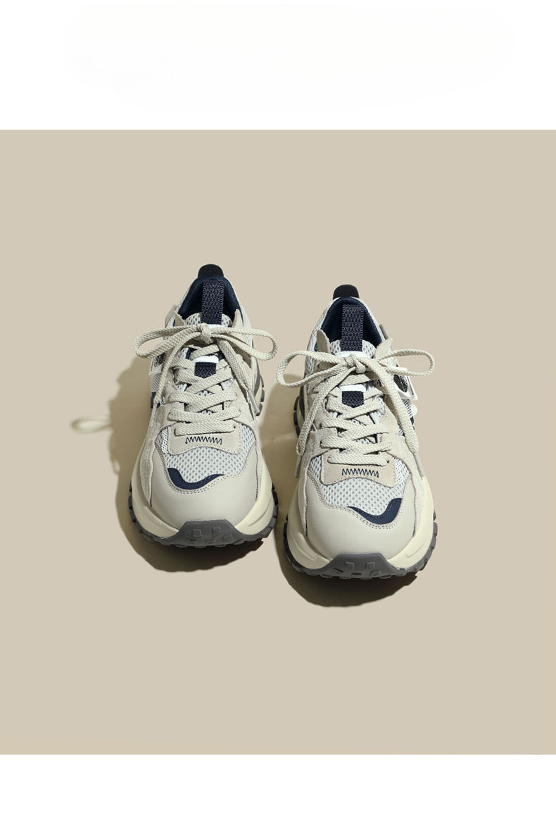 复古灰老爹鞋女2025新款春秋季休闲女鞋网面跑步运动鞋厚底阿甘鞋详情6