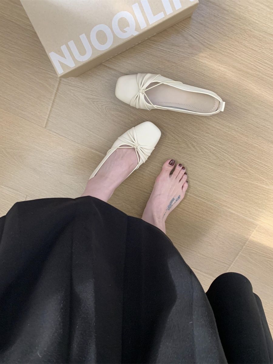 玛丽珍仙女配裙子单鞋女2024新款夏浅口晚晚风平底一脚蹬奶奶瓢鞋详情13