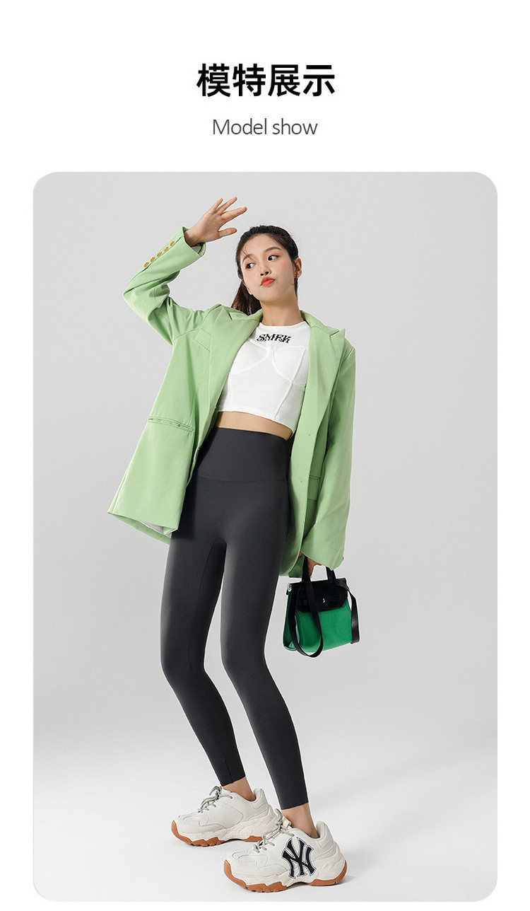 工厂直销加绒鲨鱼裤女2022春秋冬高腰提臀收腹裤芭比裤外穿打底裤详情20