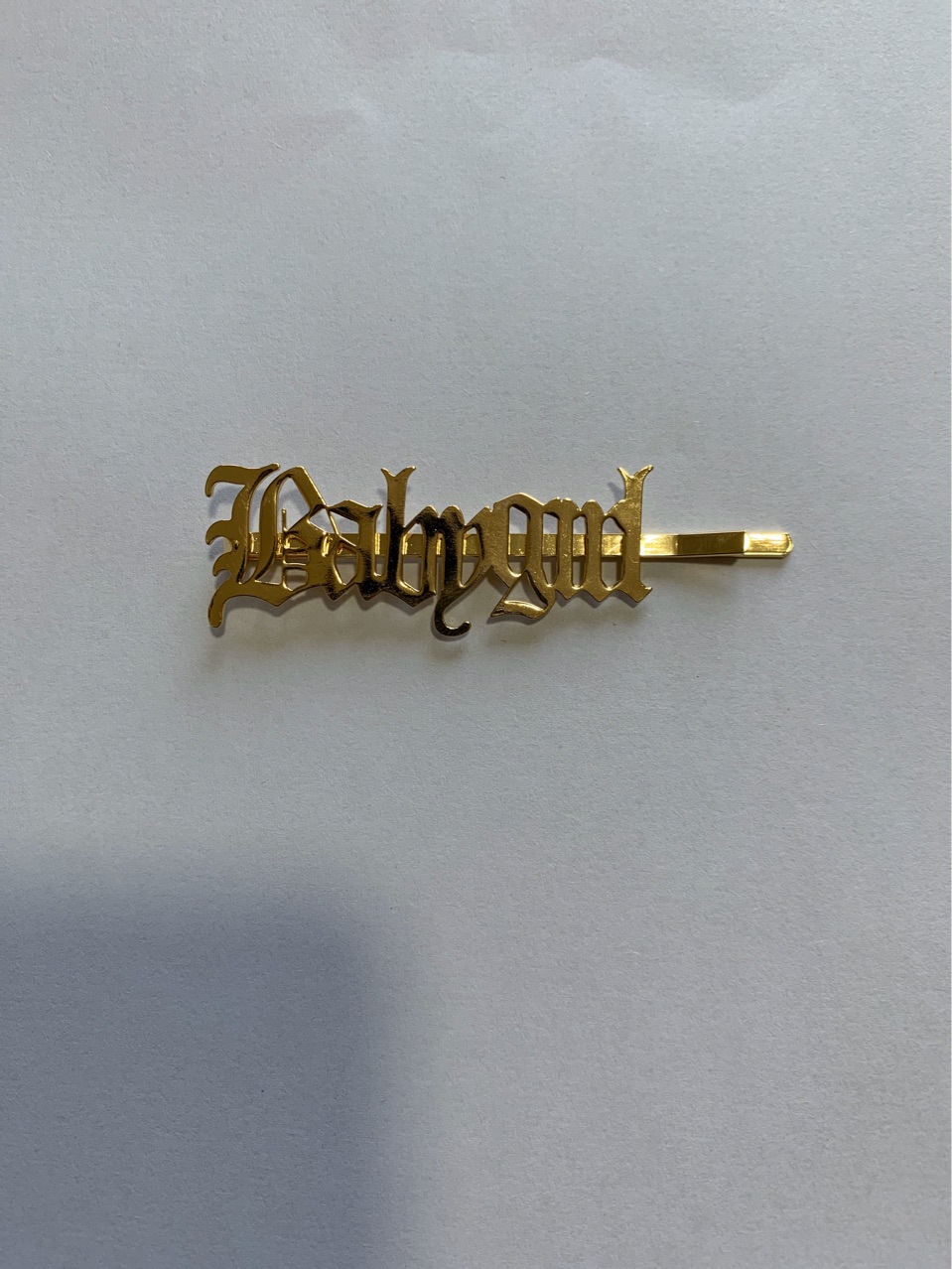 Fashionable hairpin, Gothic, European and American style, golden rose one-line fringe, seaside clip, high street retro artistic style letter hair accessory pic 7