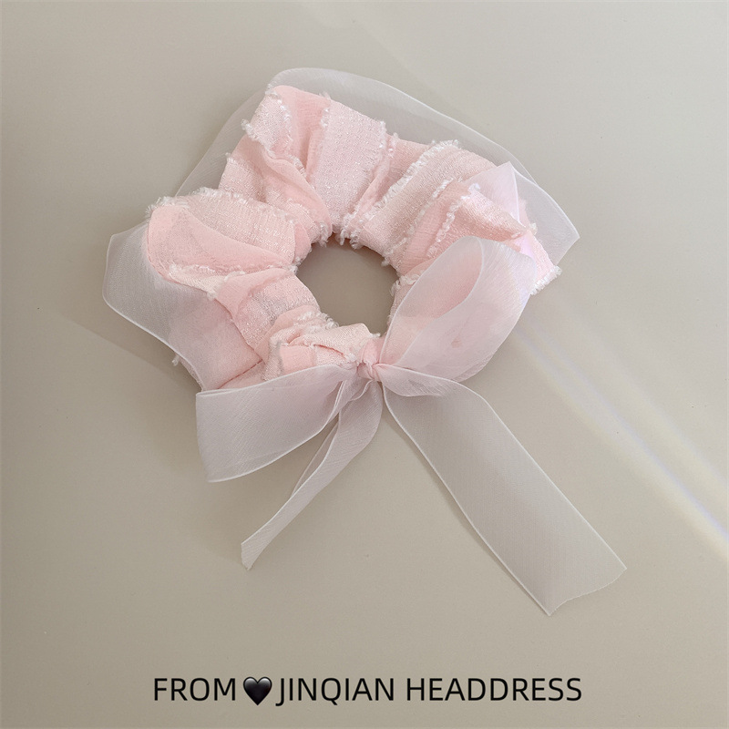 国潮系列甜美欧根纱飘带大肠发圈美少女儿童宝宝发绳可爱蝴蝶结发饰肥肠圈详情7