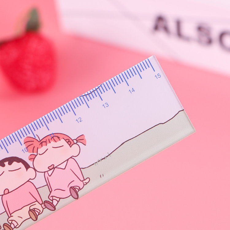 Crayon Shin-chan anime cartoon acrylic ruler, student stationery, drawing measurement, learning and office scale tool pic 7