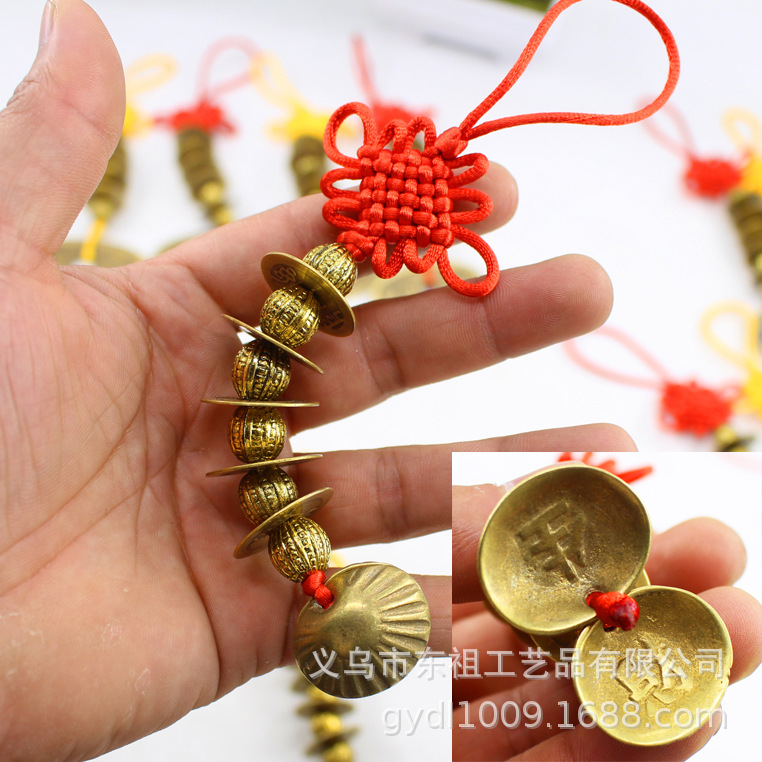 Genuine copper coins, Arhat beads, Five Emperors coins, copper coins, woven Five Emperors coins, pendants, copper coin craftsmanship, hanging signs, and Eight Trigrams plate manufacturers pic 5