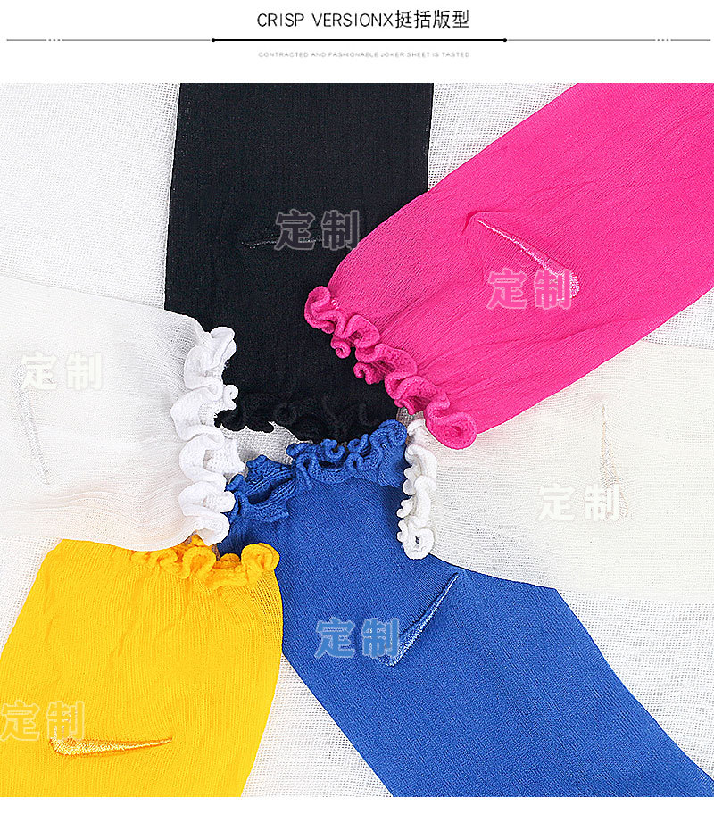 Lace embroidery, colorful black fungus edge, hooked stockings, transparent trendy candy, solid color anti-hook stockings pic 4